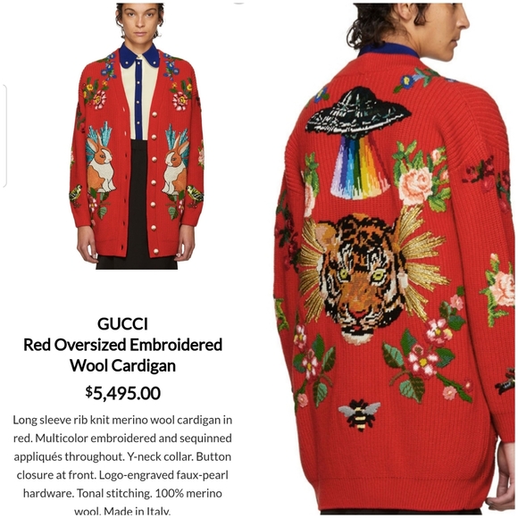 Gucci Sweaters - Gucci Oversized Embroidered Cardigan